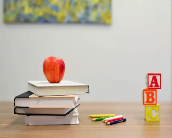 books and alphabet blocks